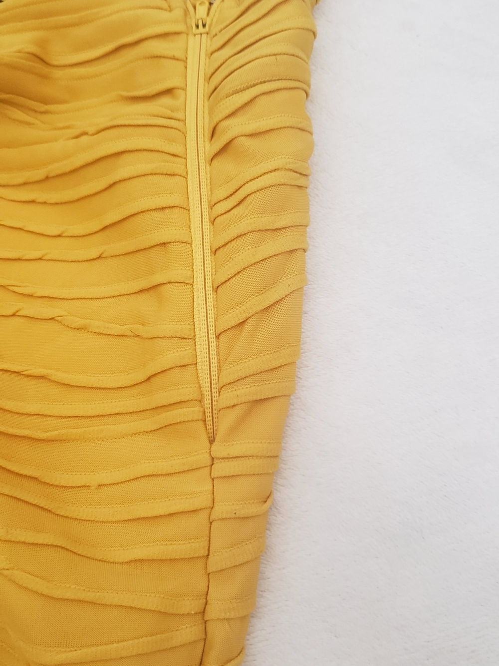 Rhapsody Yellow Textured Mini Skirt - Picture 3 of 6